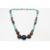 String Necklace Women Oxidized Metal Natural Multi Color Gem Stones B18